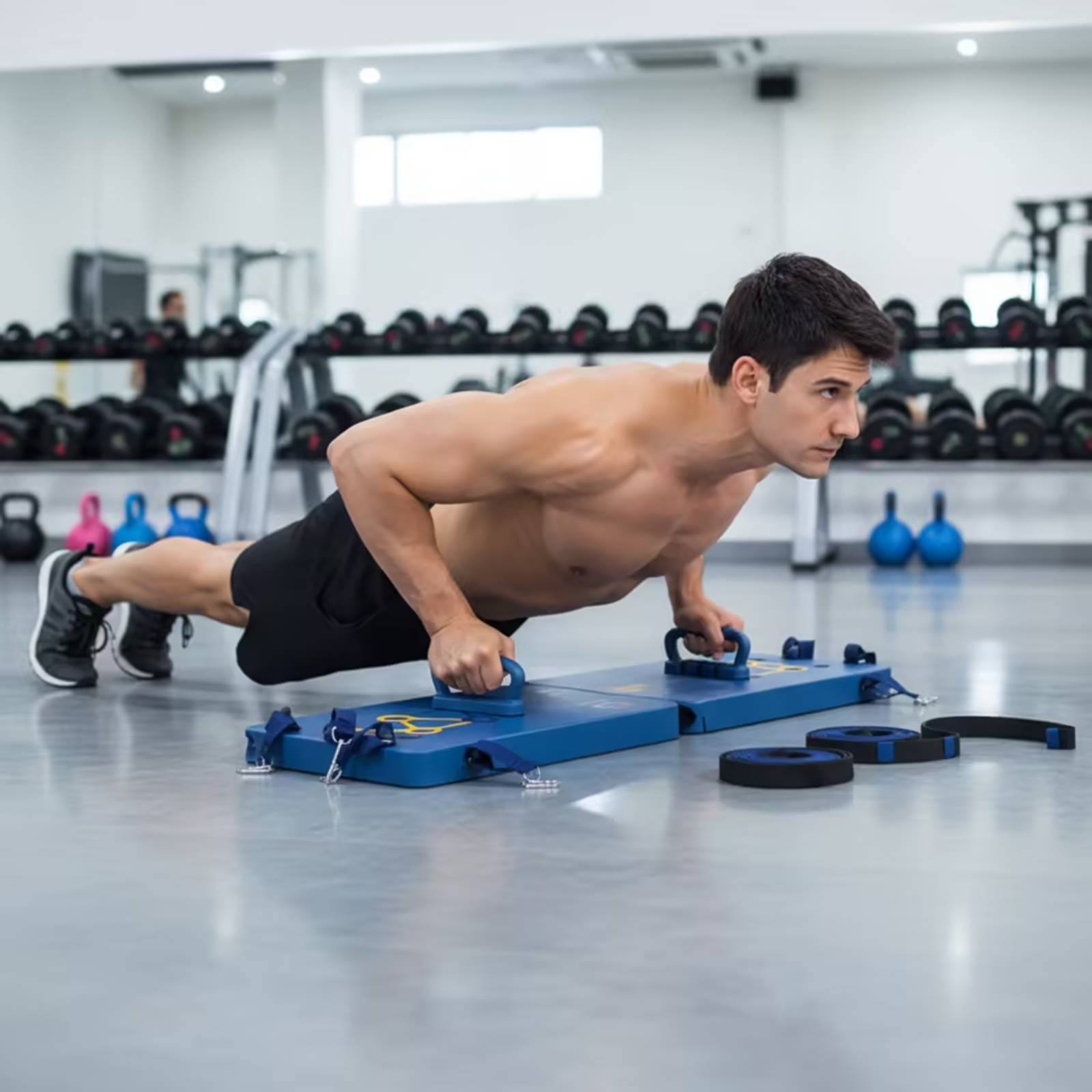 Home Gym For Small Spaces - Deska do pompek z uchwytami, kompaktowa