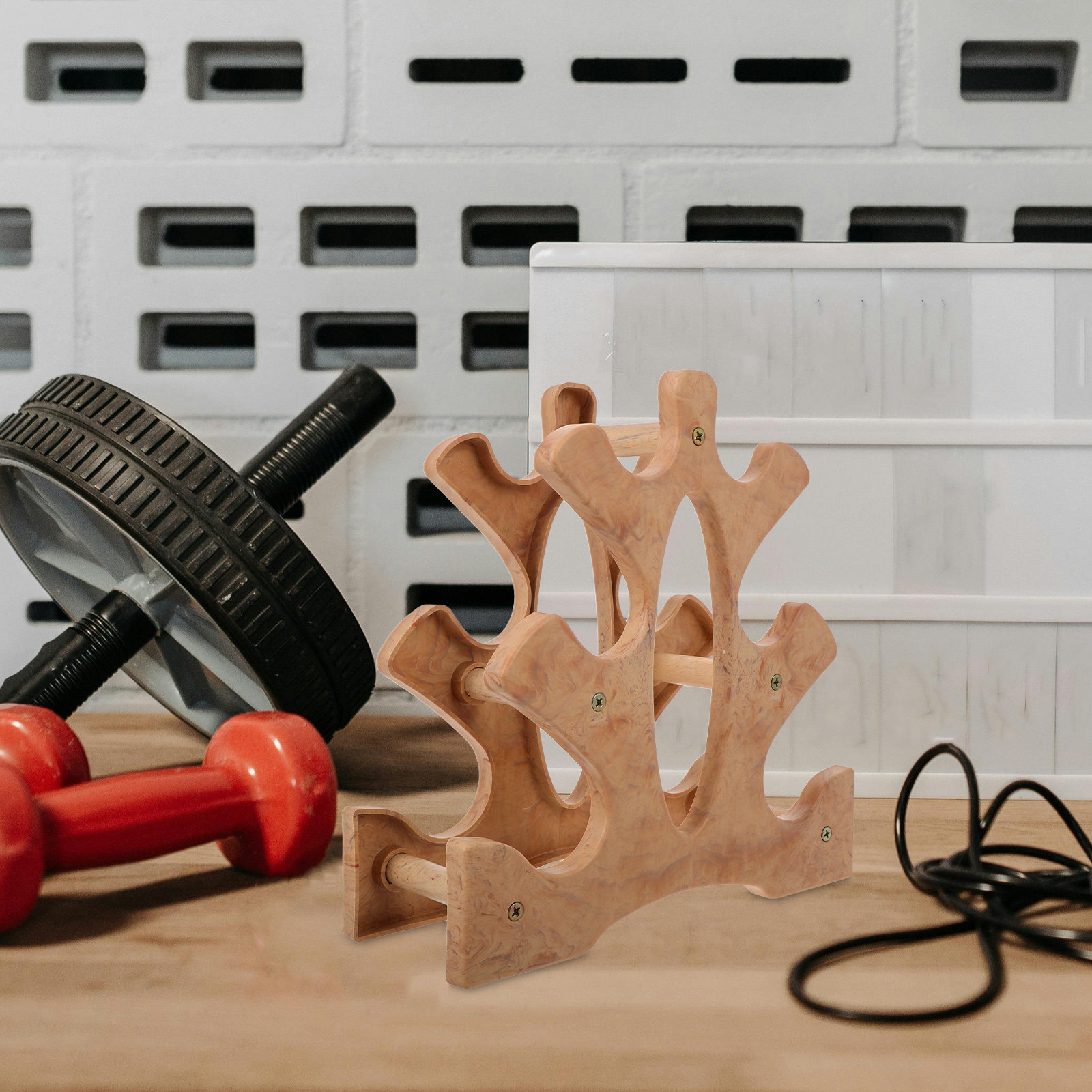 Mały stojak na hantle z natura – Home Gym For Small Spaces recenzja i cena